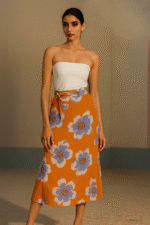 FLORAL  WRAP SKIRT - Image 2